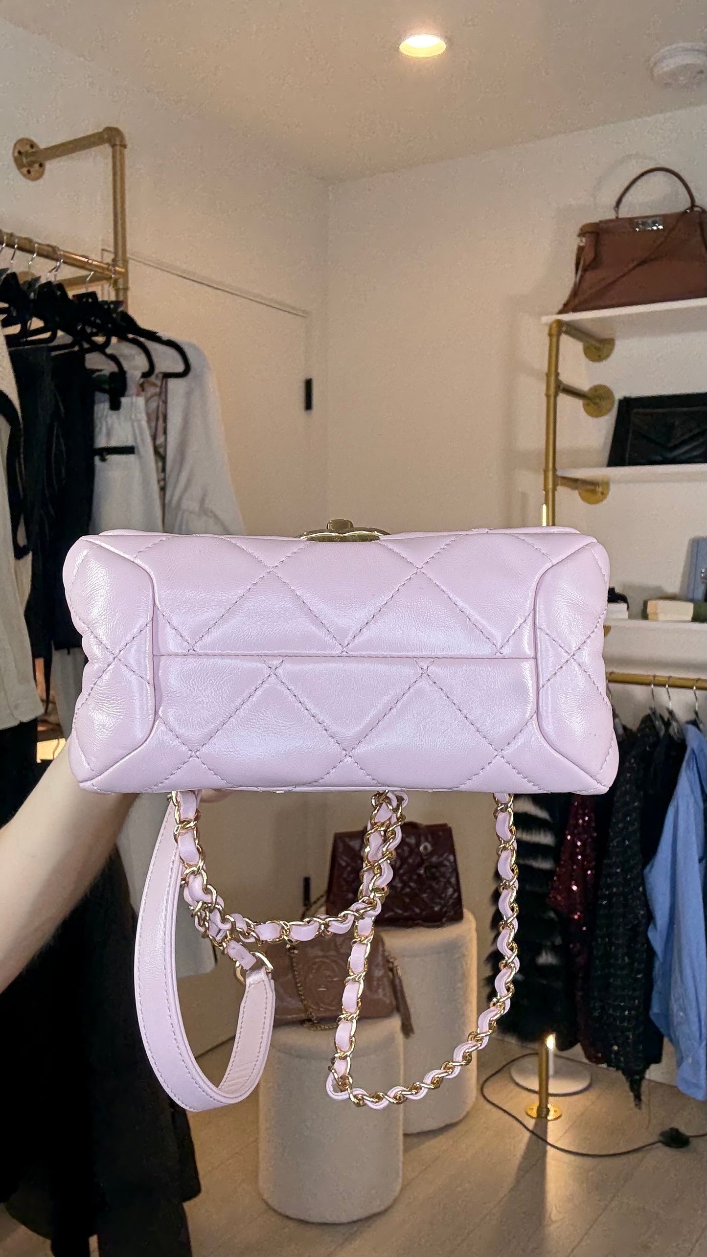 Chanel Light Pink Lambskin Mini Flap