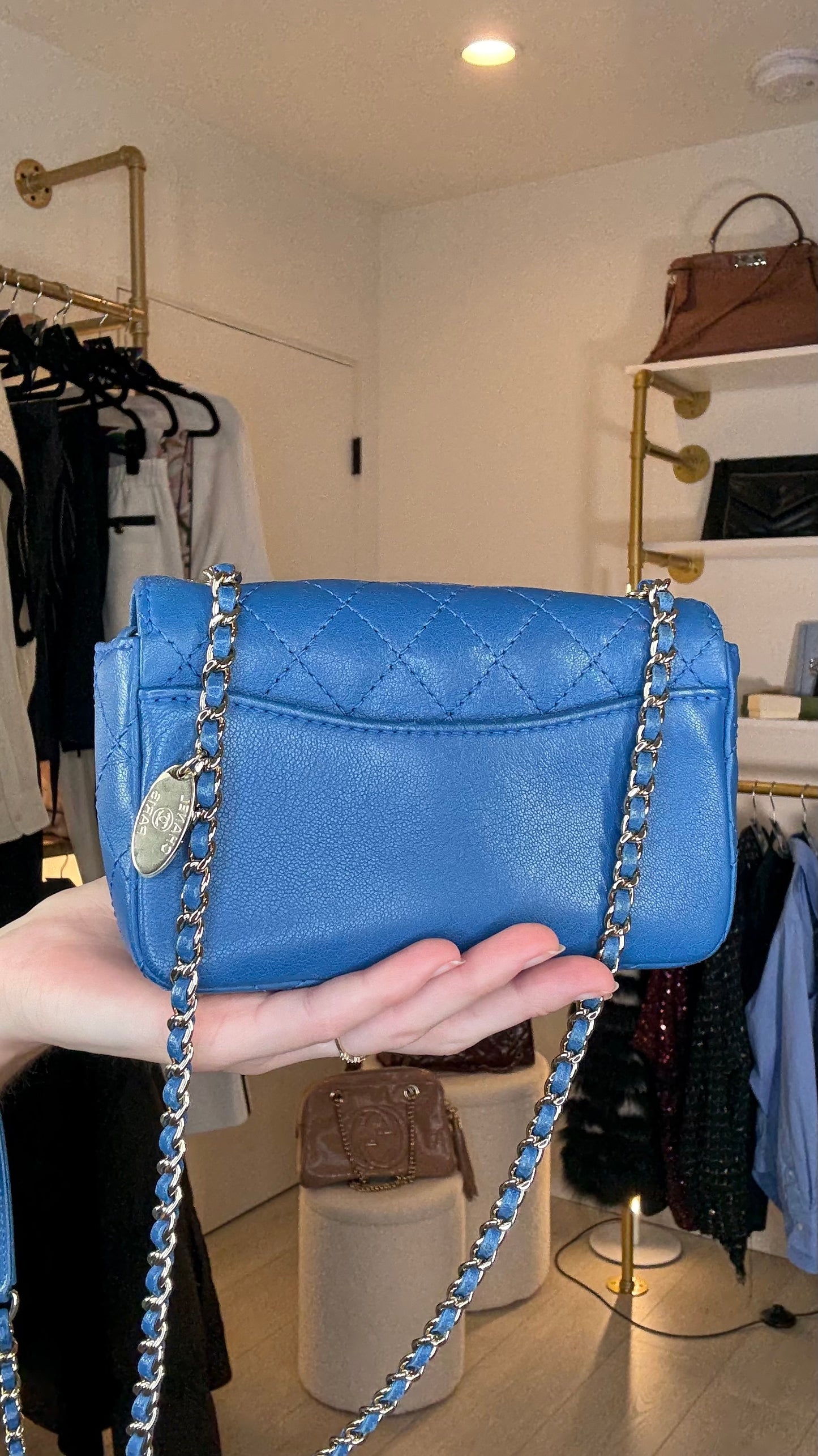 Chanel Blue Mini Flap Crossbody