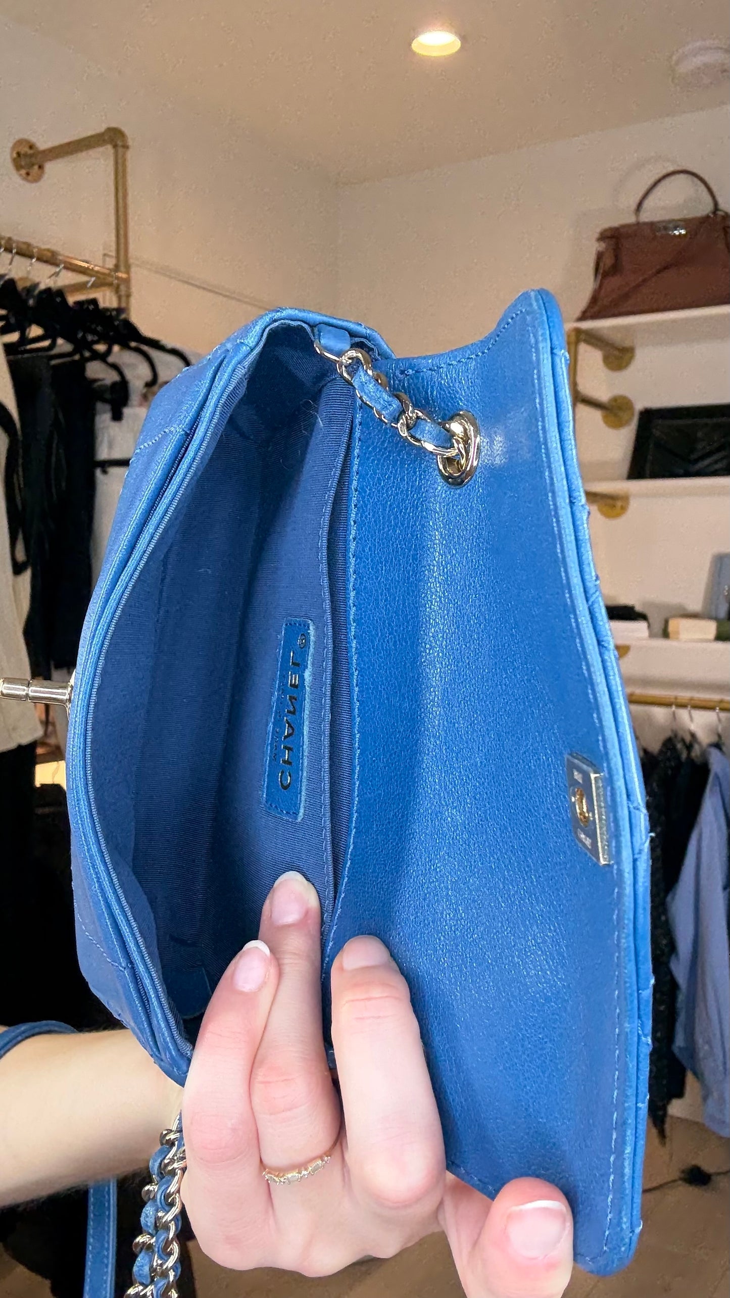 Chanel Blue Mini Flap Crossbody