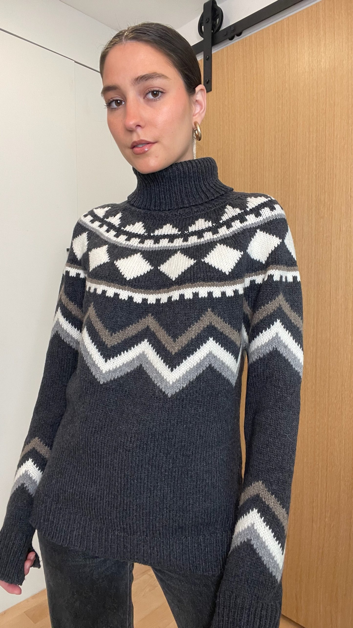 Grey Turtleneck Sweater - XS