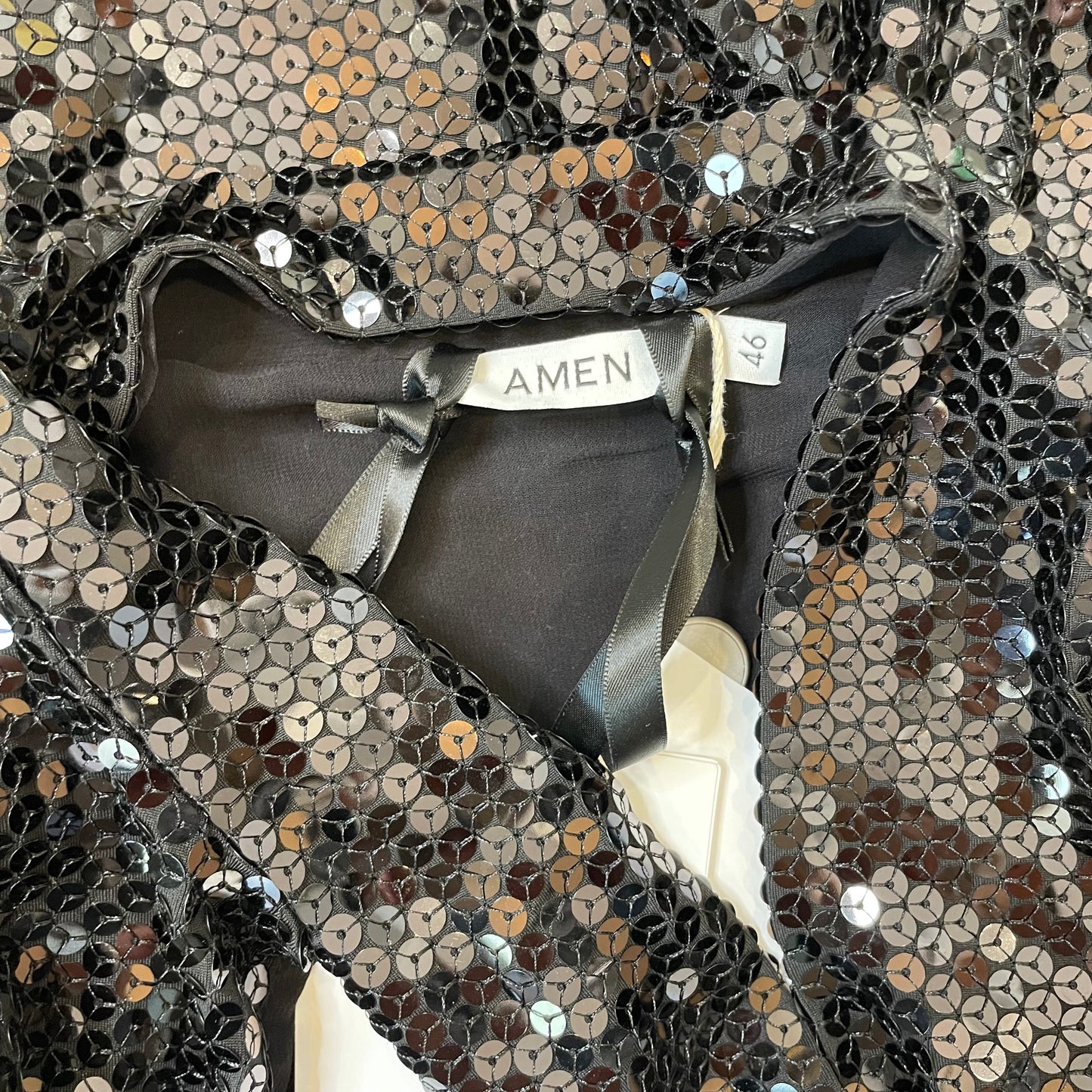 Black Sequin Long Sleeve Top - 46