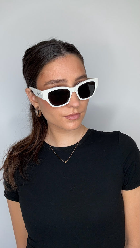 White Logo Sunglasses