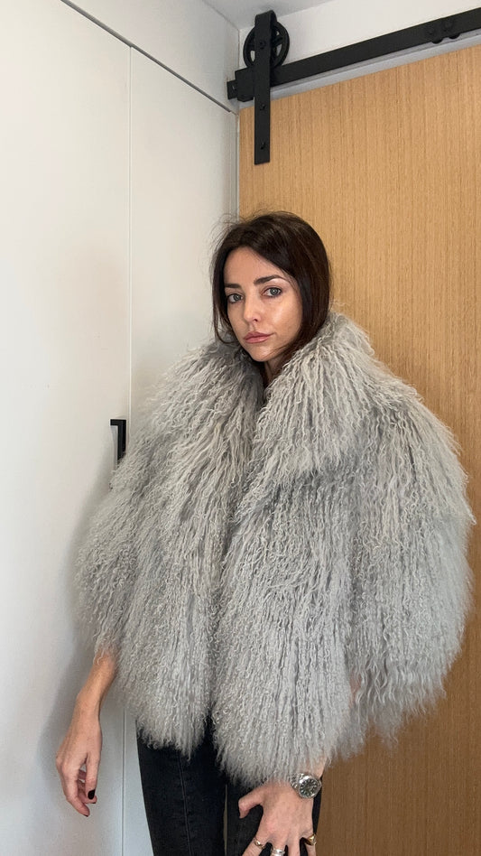 Grey Fur Jacket - S/M