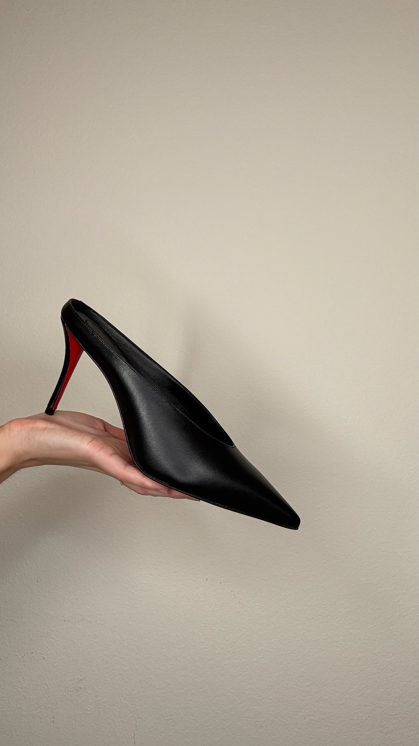 Christian Louboutin Black Heeled Mules - 39