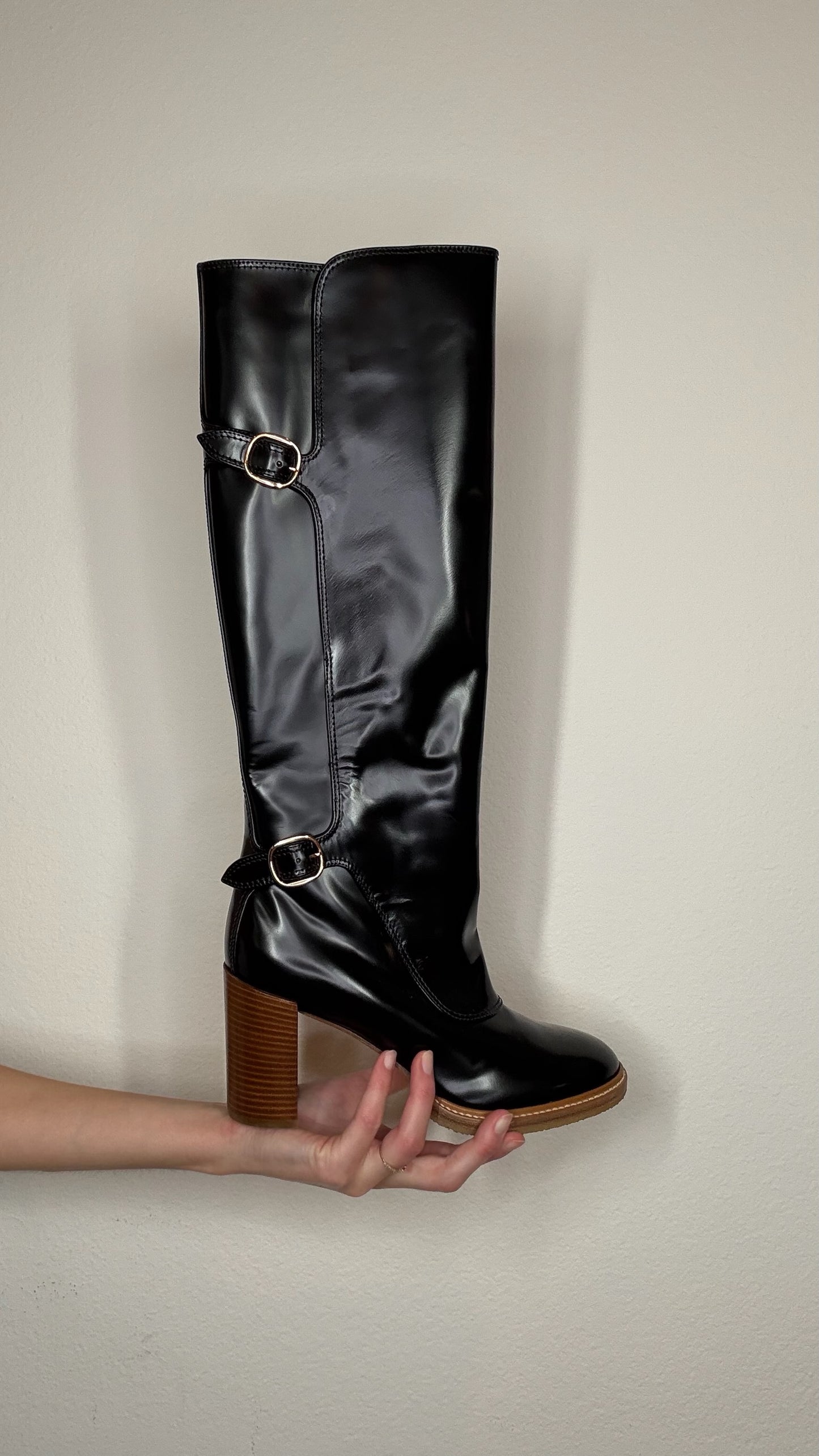 Gabriela Hearst Tall Black Heeled Boots - 38