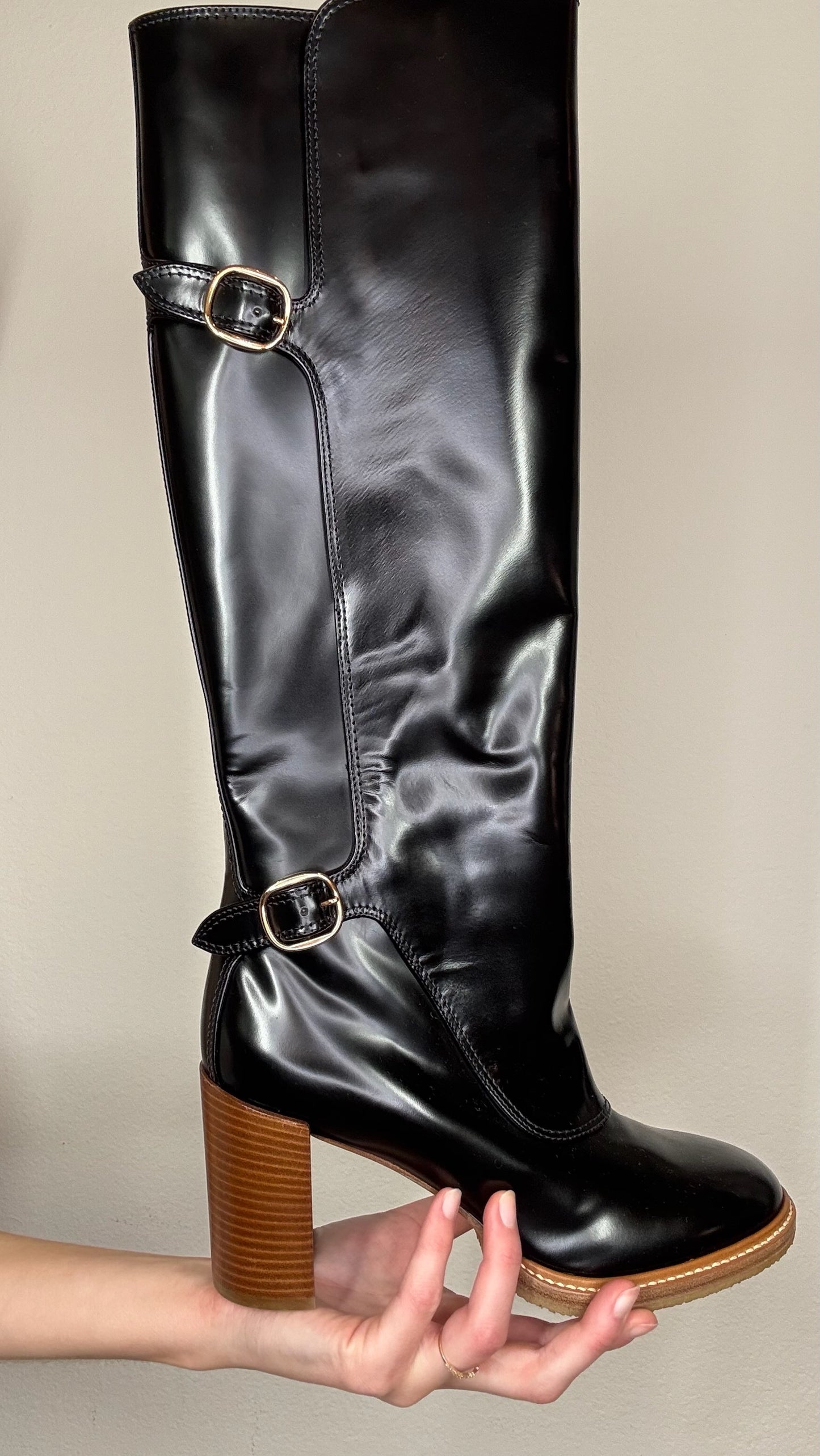 Gabriela Hearst Tall Black Heeled Boots - 38