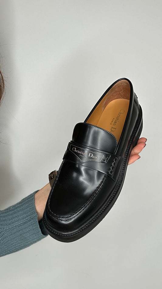 Black Logo Loafers - 10