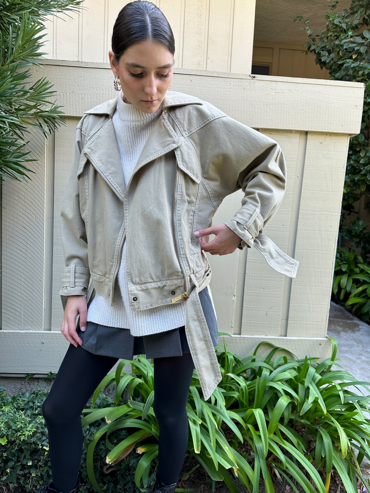 Beige Cotton Jacket - S