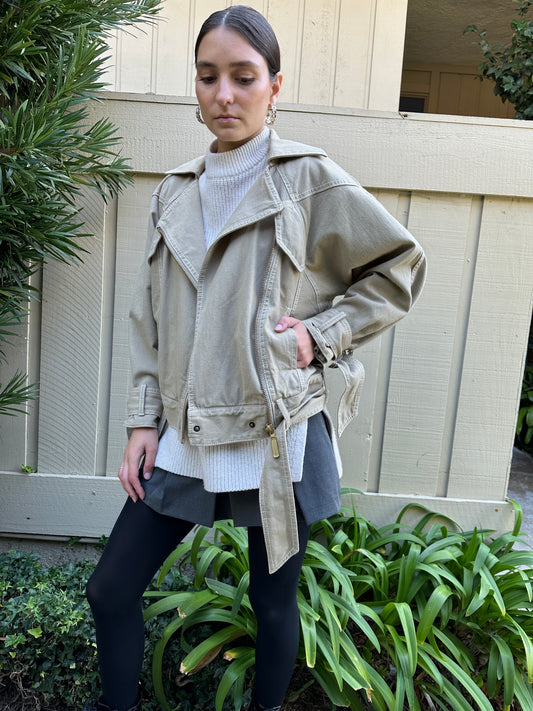 Beige Cotton Jacket - S