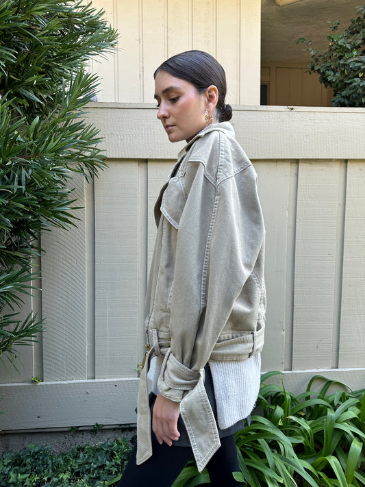 Beige Cotton Jacket - S