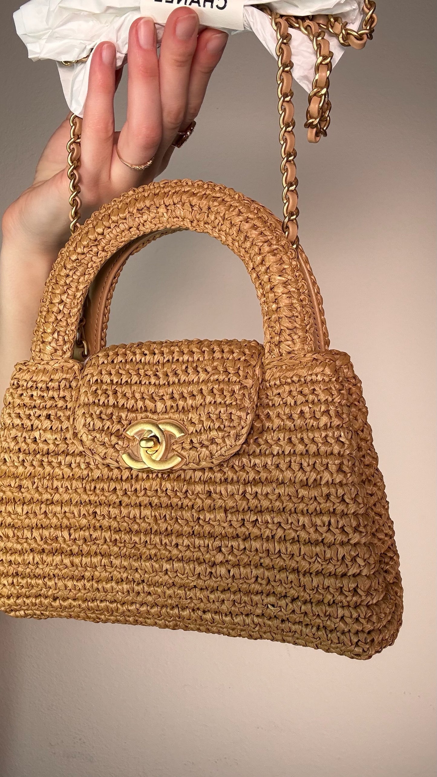 Chanel Kelly Raffia Bag