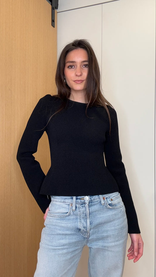 KHAITE Black Laced Top - L