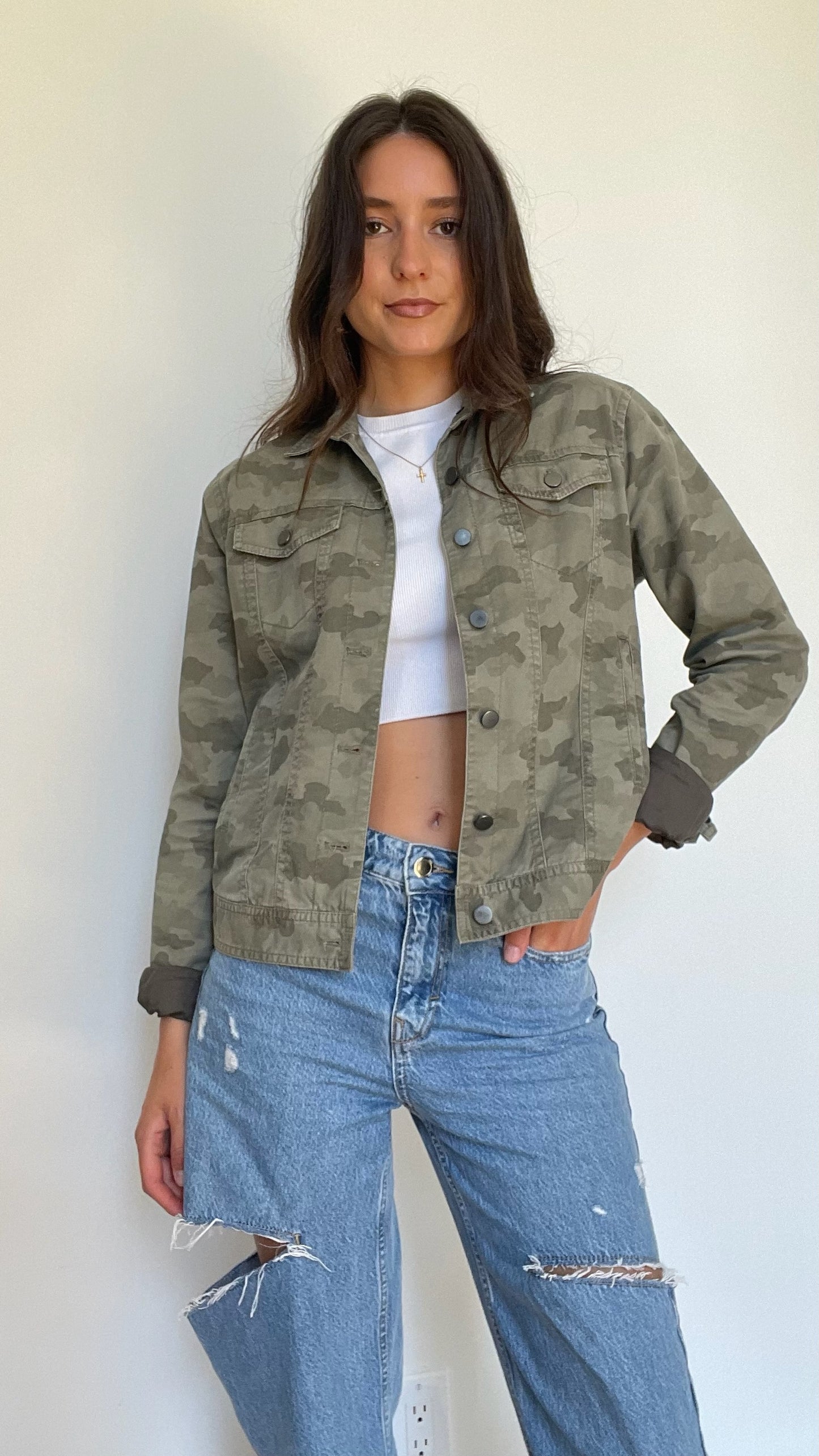 Camo Denim Jacket - S