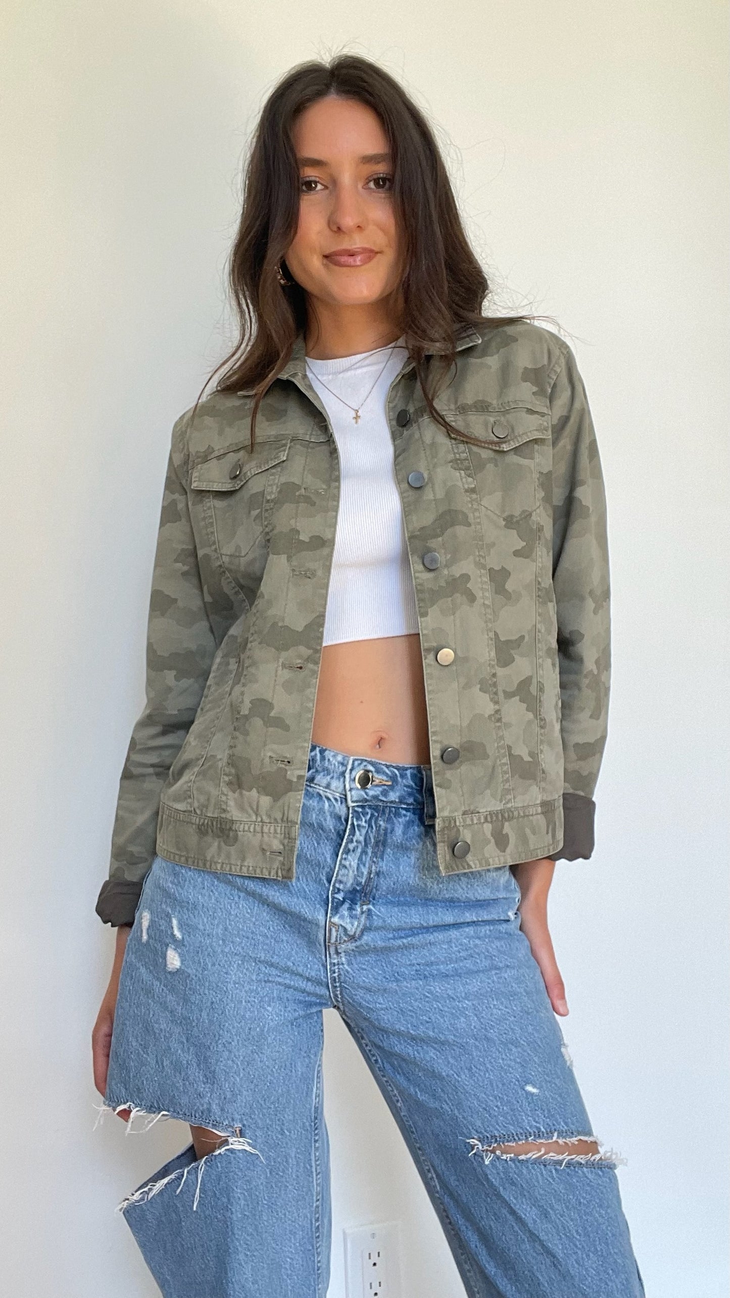 Camo Denim Jacket - S