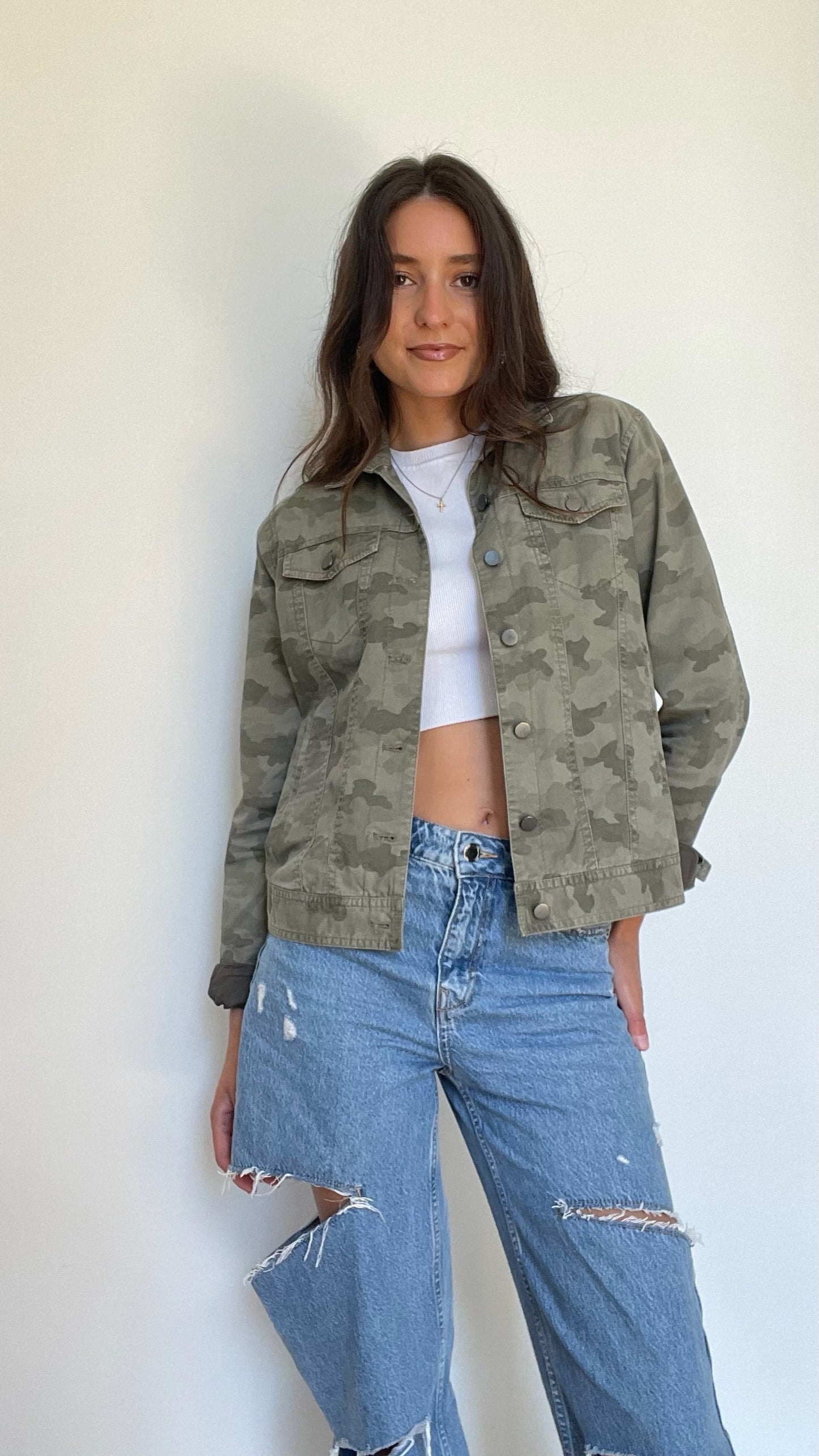 Camo Denim Jacket - S