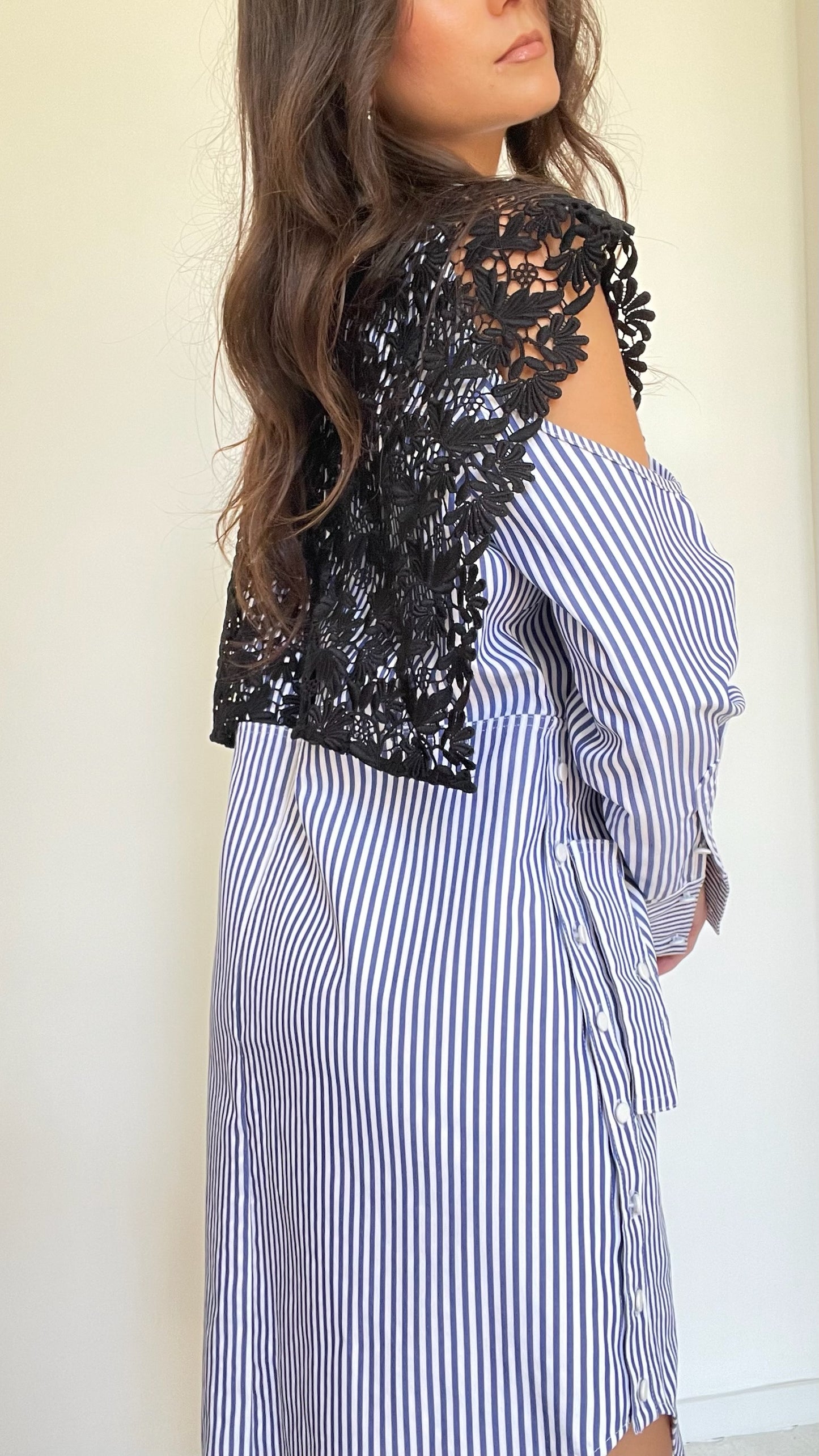 Cotton & Lace Shirt Dress - 8