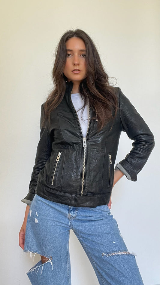 Black Leather Jacket - S