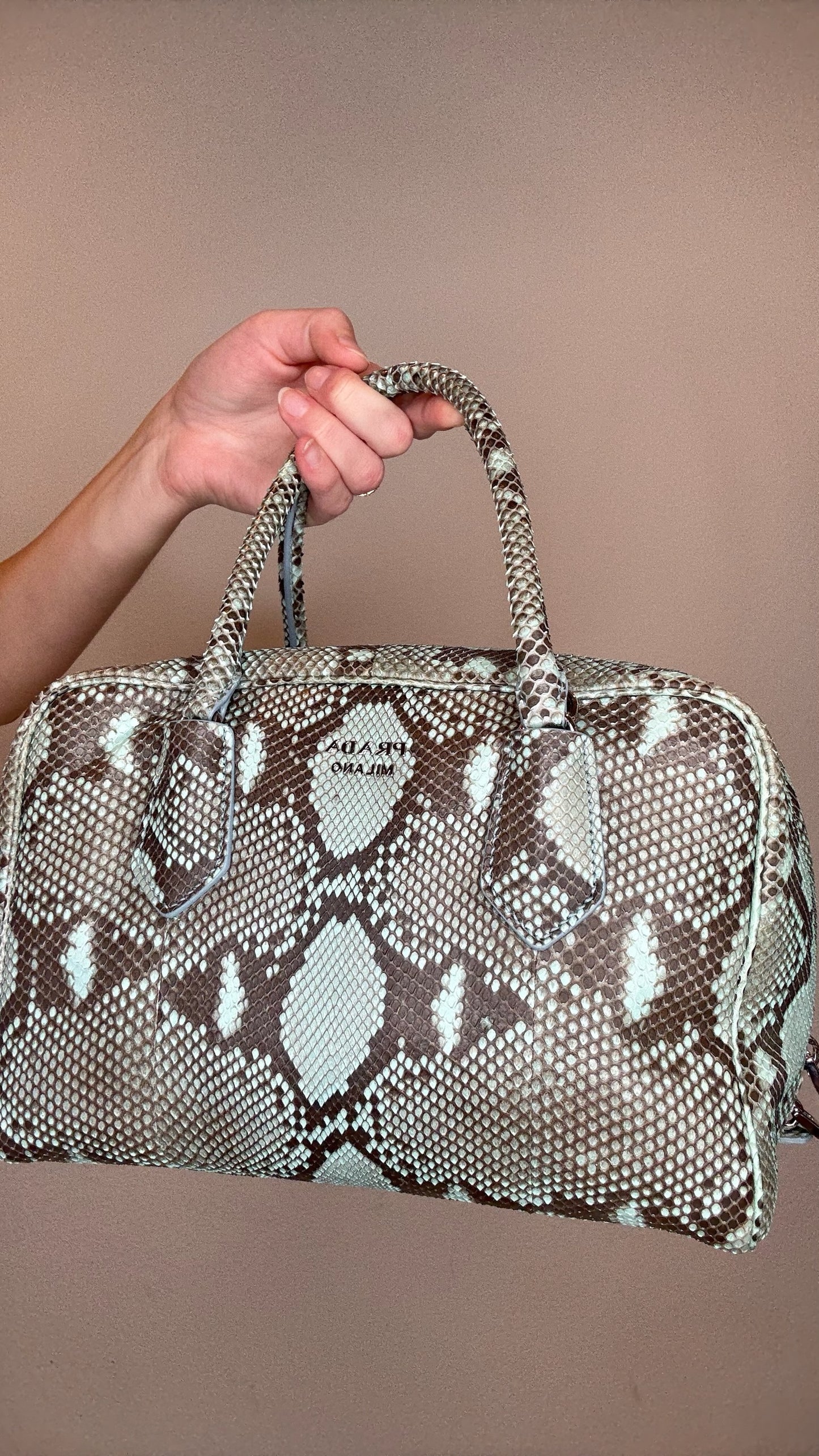 Prada Python Top Handle Bag