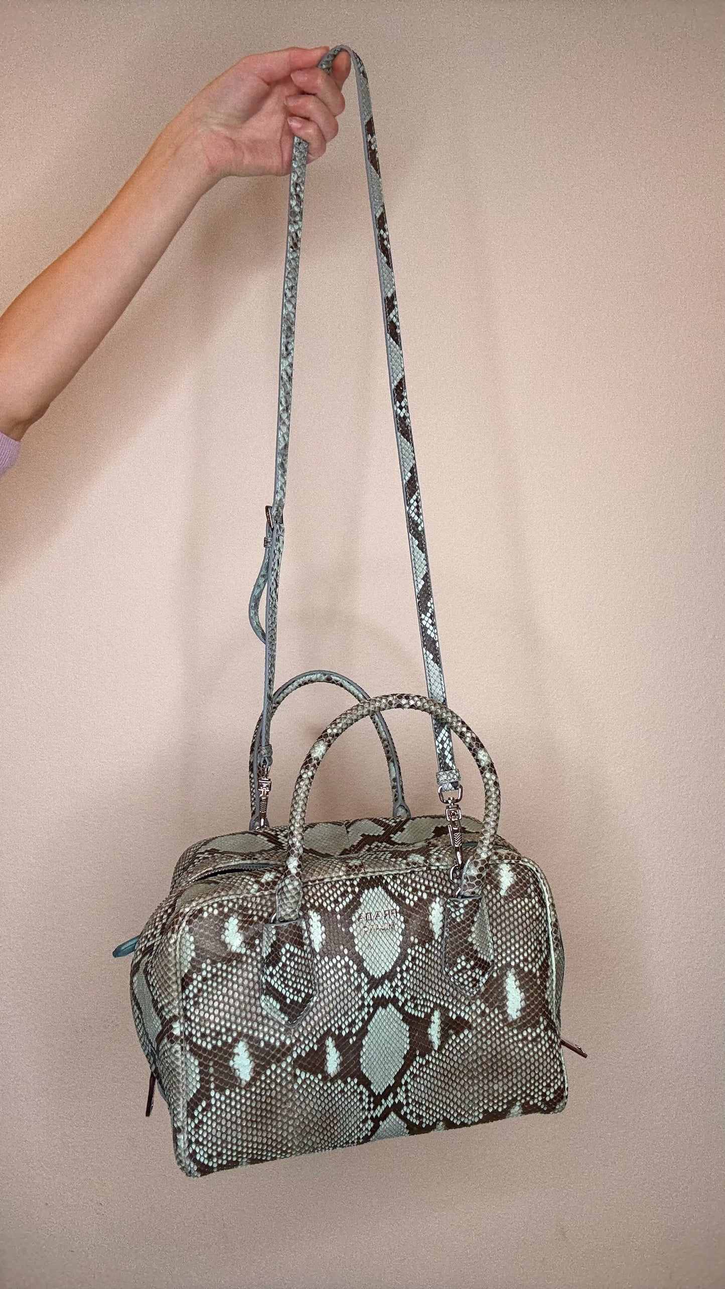Prada Python Top Handle Bag
