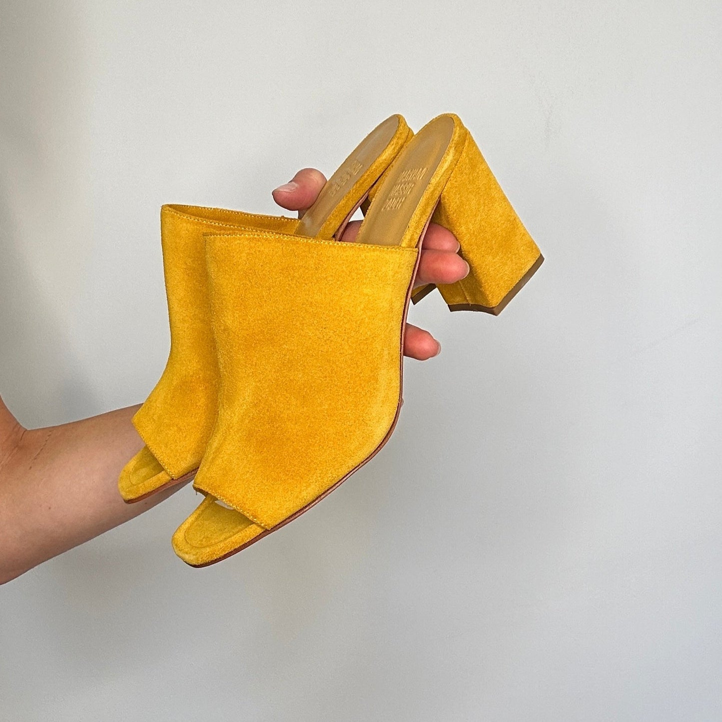 Yellow Suede Heels - 9