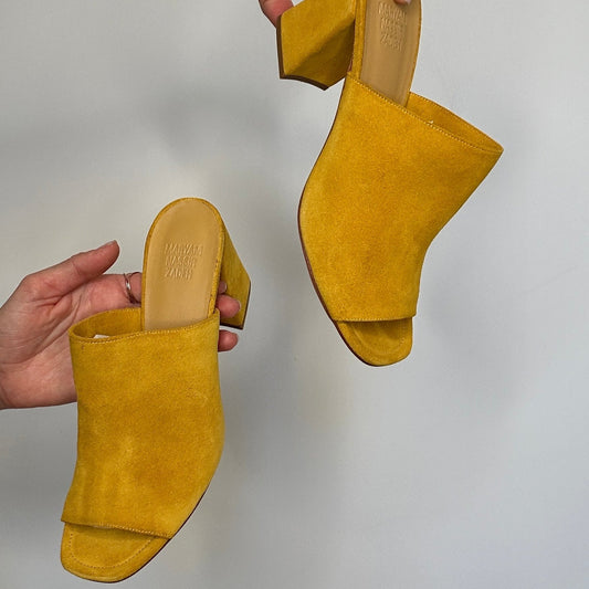 Yellow Suede Heels - 9