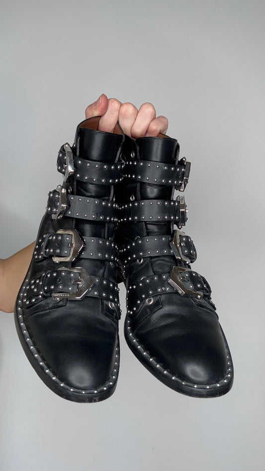 Black Studded Boots - 7.5