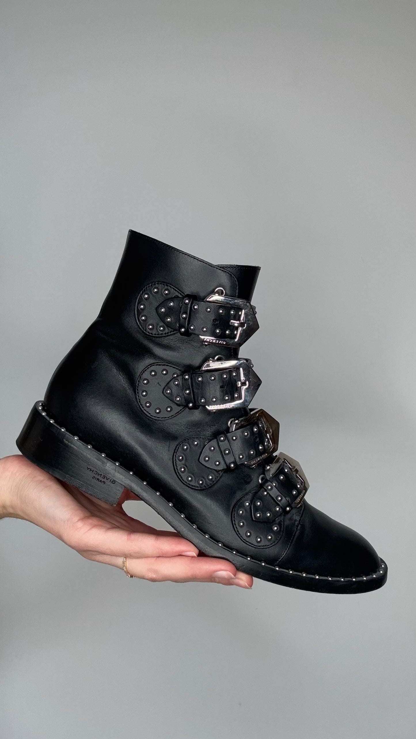 Black Studded Boots - 7.5