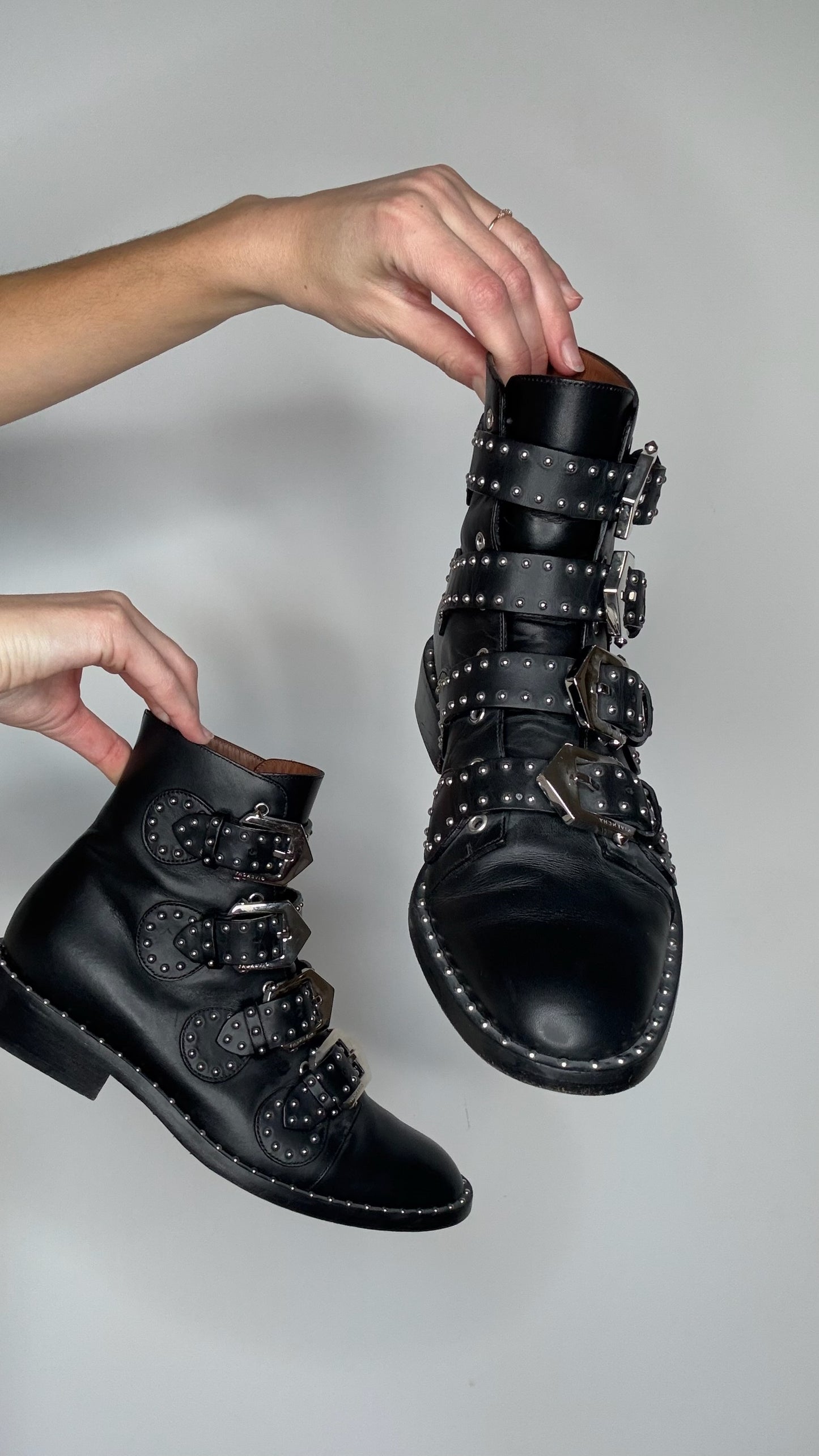 Black Studded Boots - 7.5