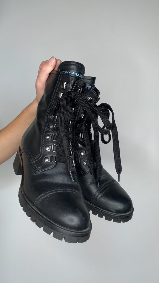 Black Combat Boots - 7