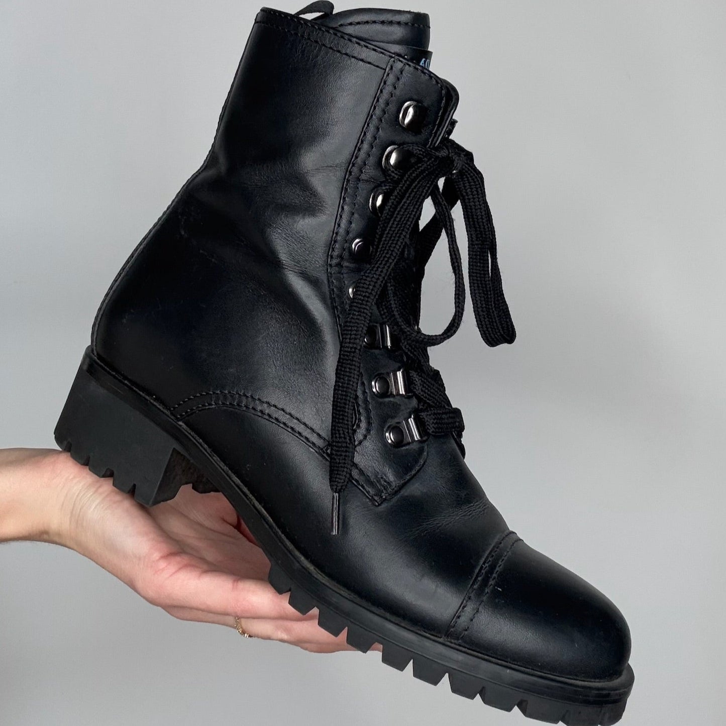 Black Combat Boots - 7