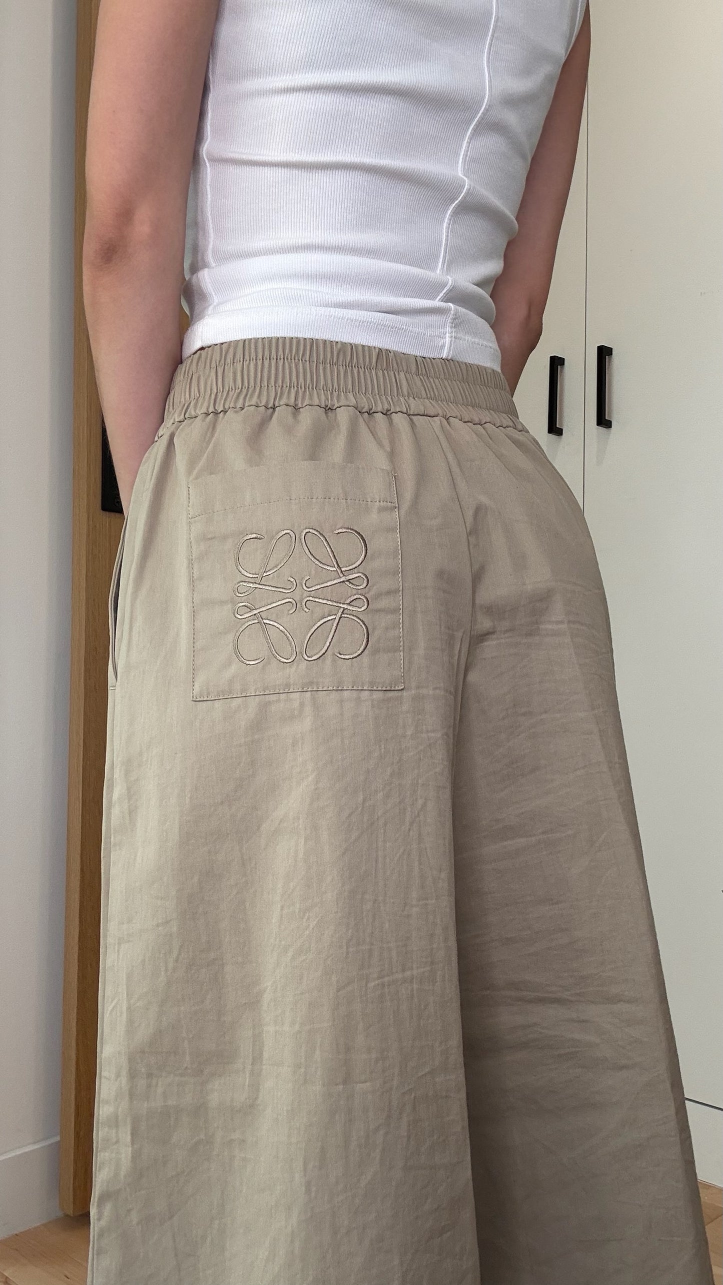 Beige Anagram Pants - S