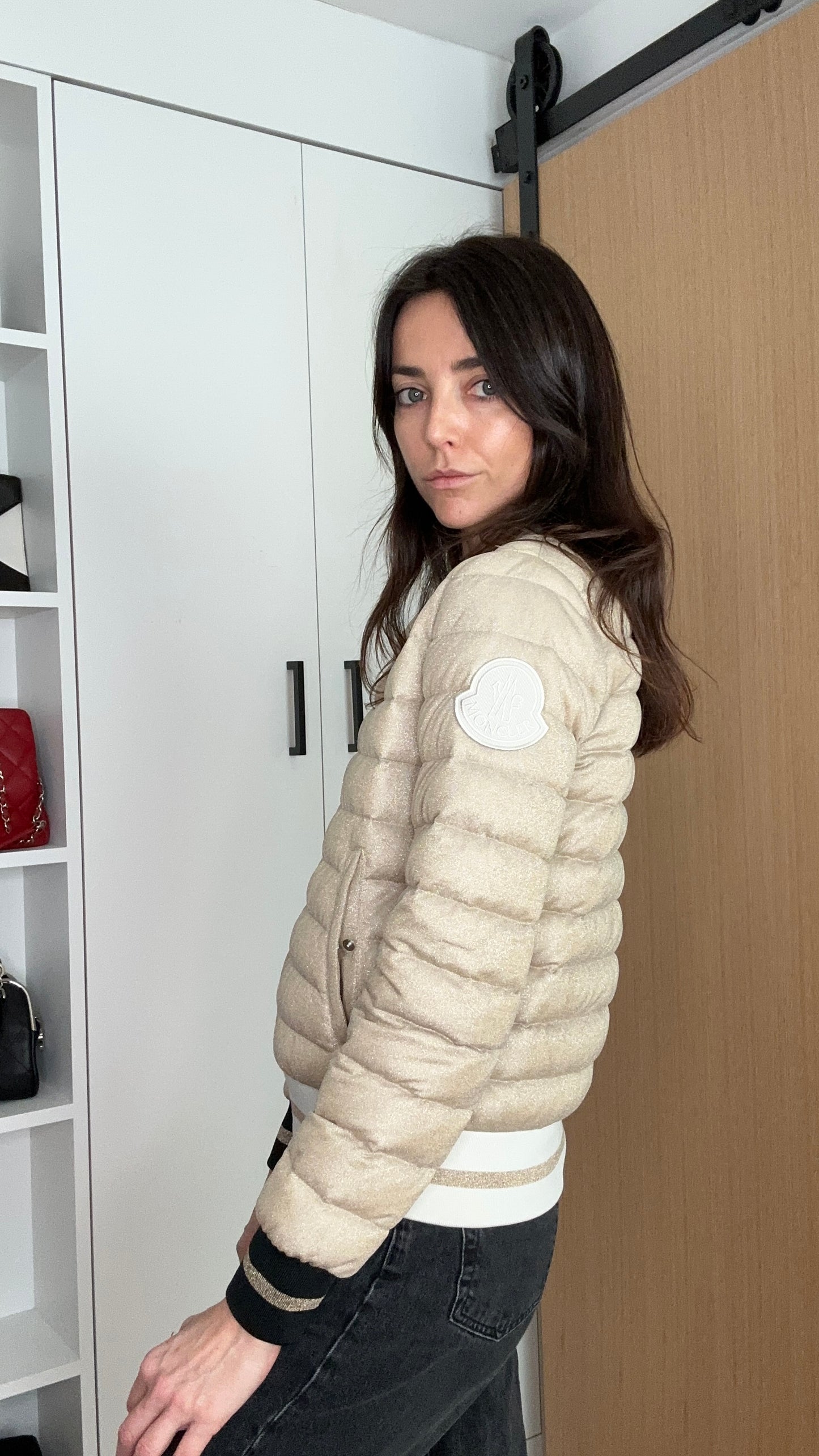 Gold Logo Puffer Jacket - XS