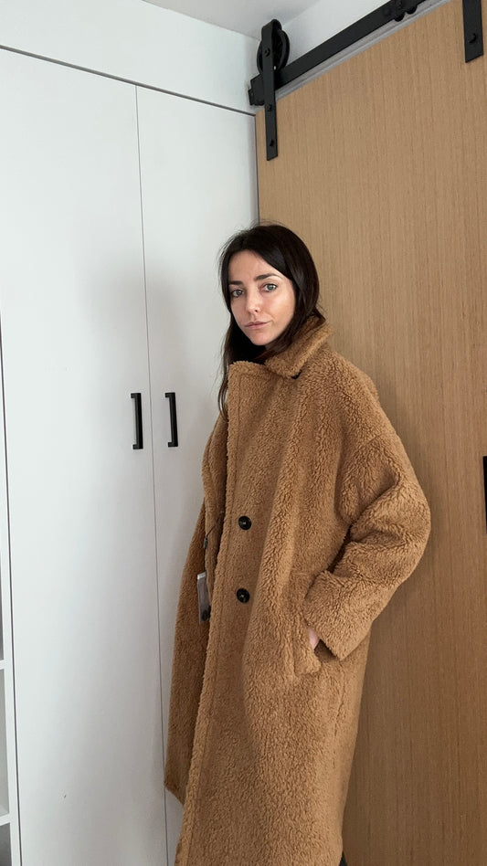 Oversized Teddy Coat - XS