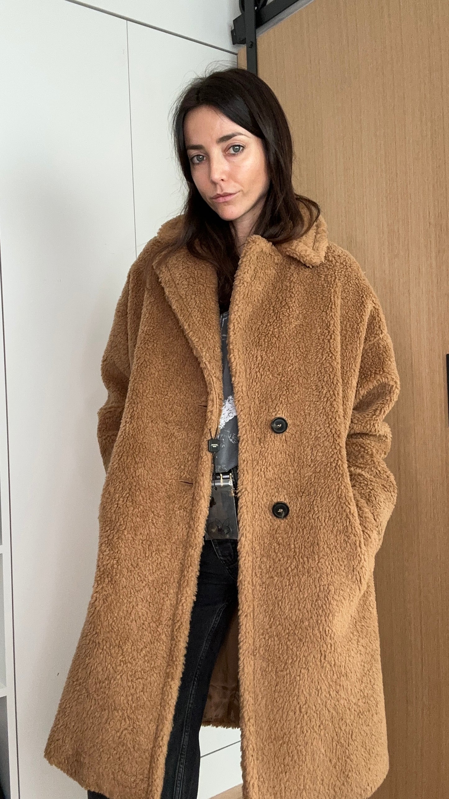 Oversized Teddy Coat - XS