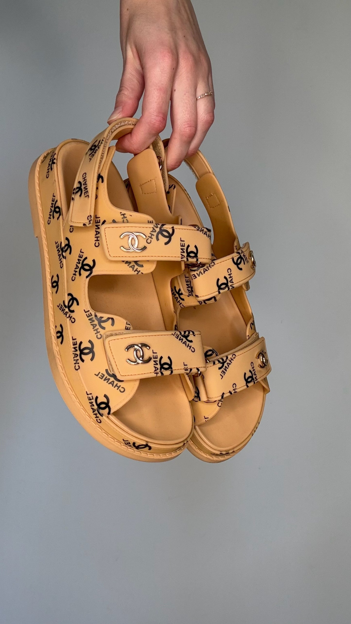 Chanel Logo Dad Sandals - 7