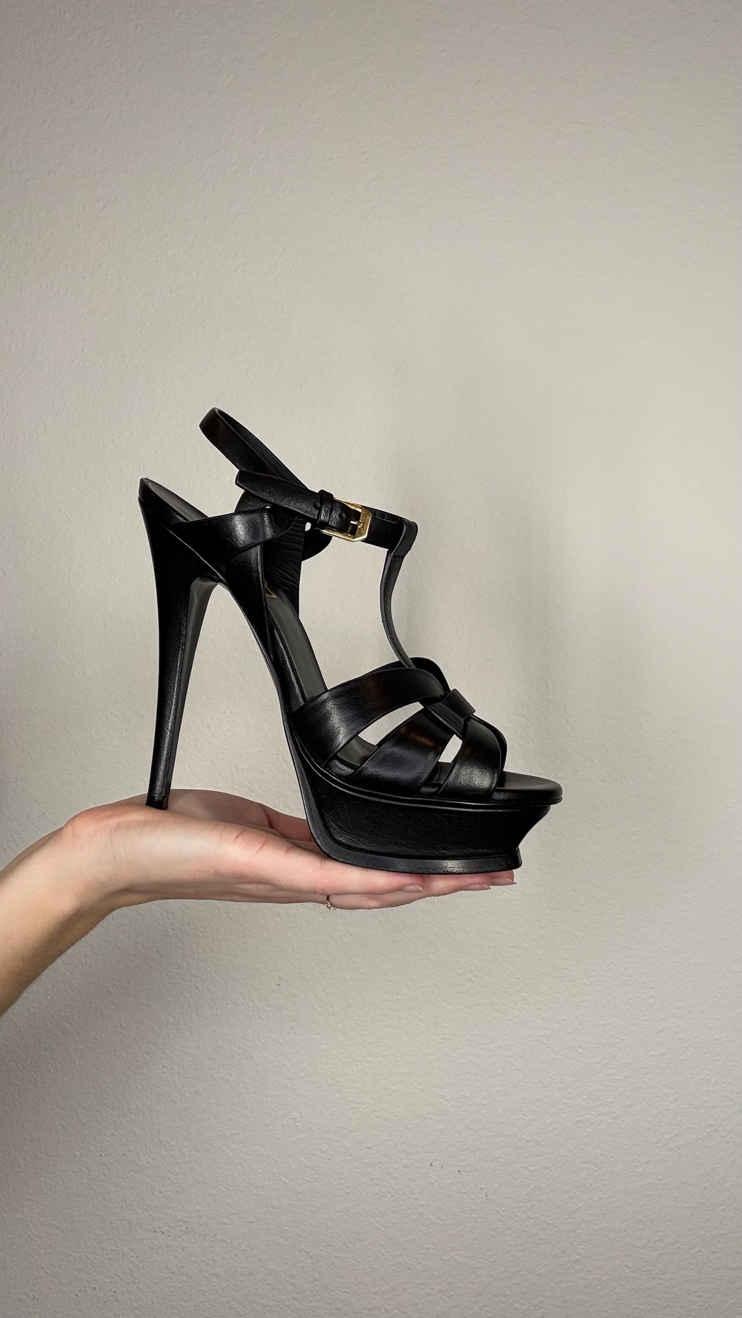 YSL Black Tribute Heels - 36.5