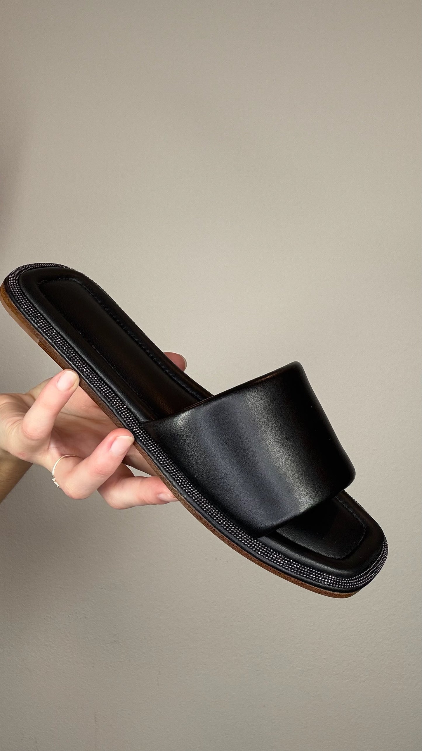 Brunello Cucinelli Black Monilli Slides - 37