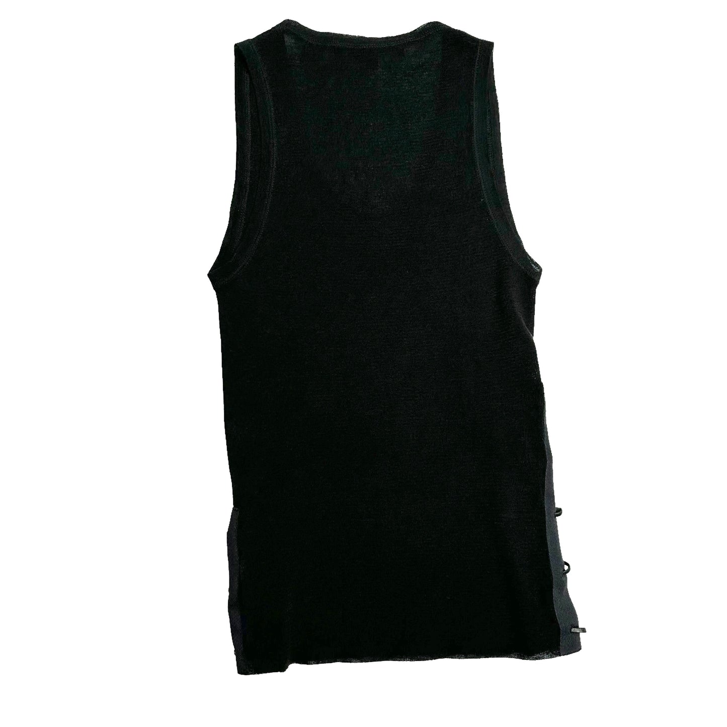 Black Vintage Tank Top w/Leather - XS