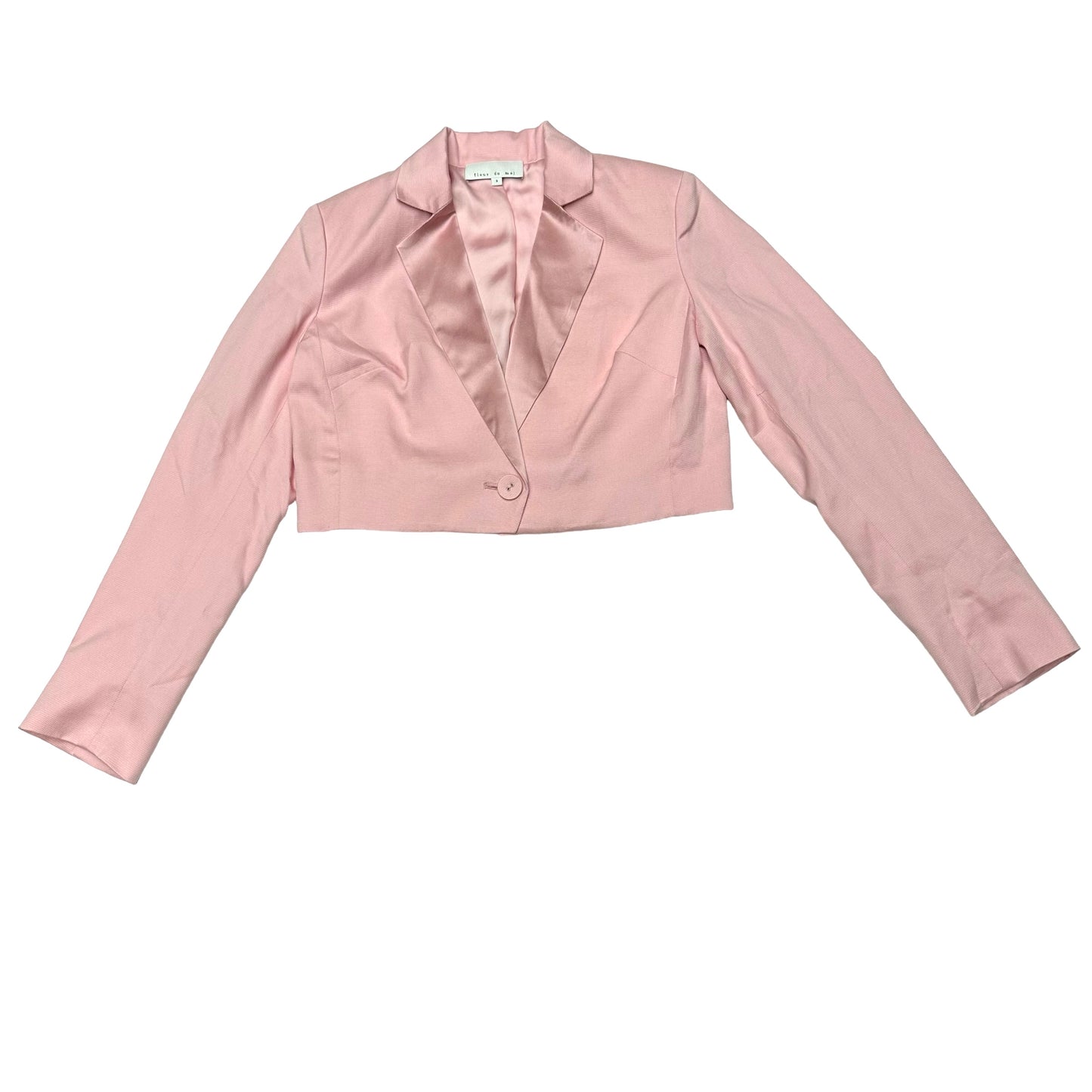 Pink Silk Cropped Blouse - S