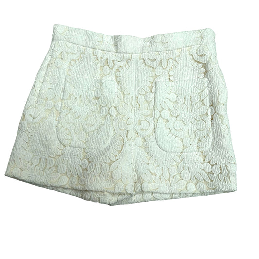 White Lace Mini Shorts - S