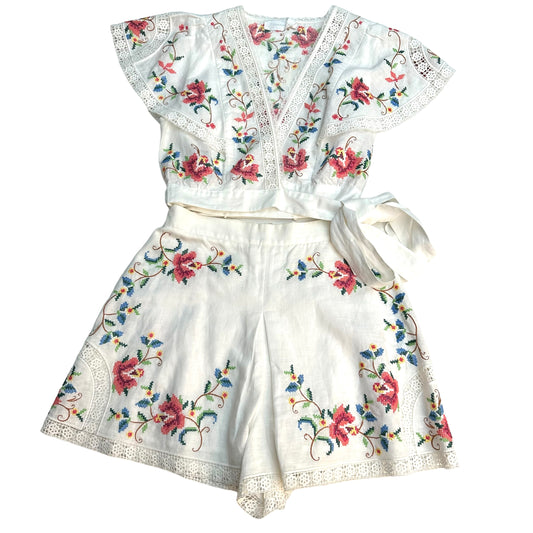 White Top & Shorts Set - 1