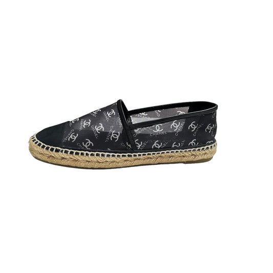 Logo Mesh and Leather Espadrilles