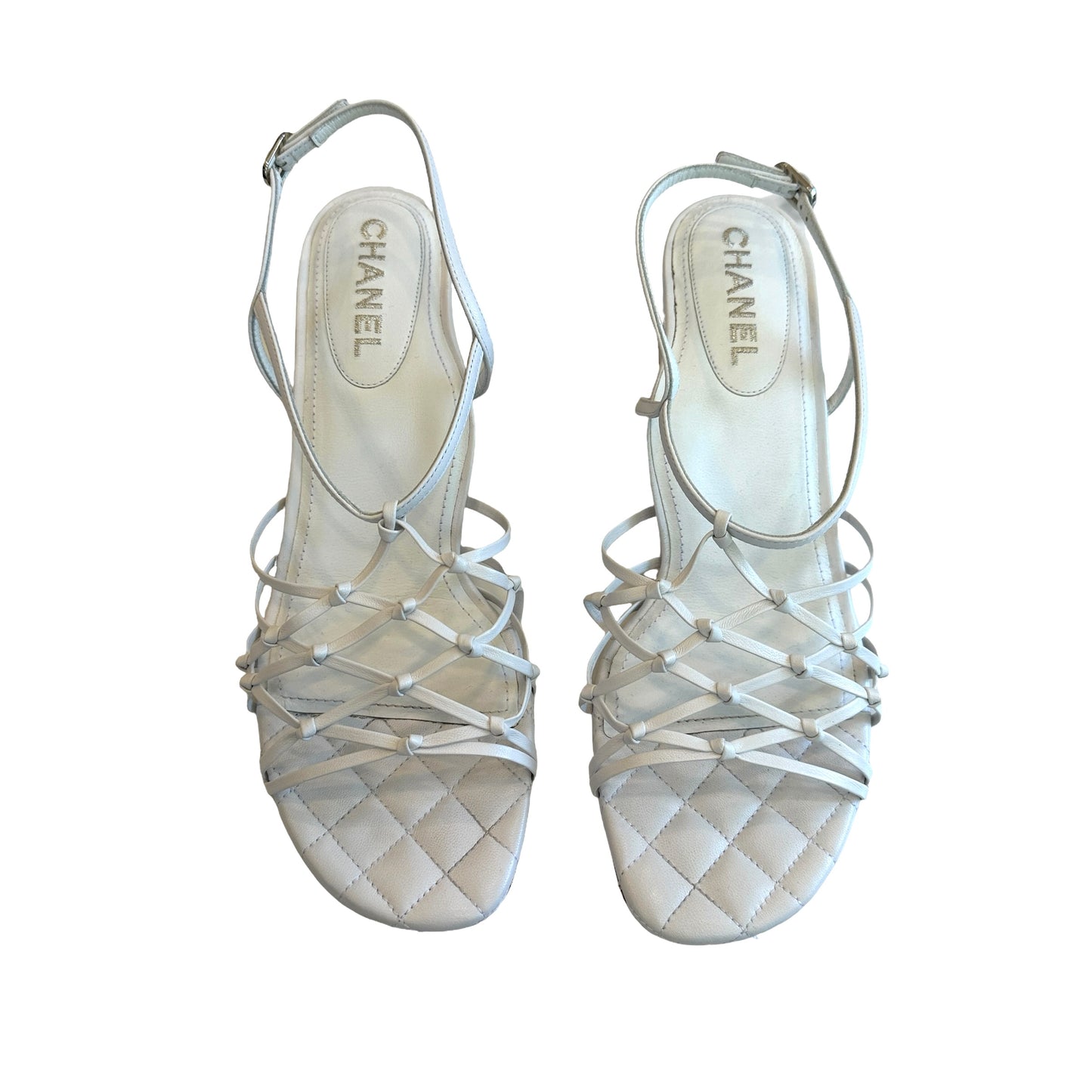 White Leather Sandals - 11