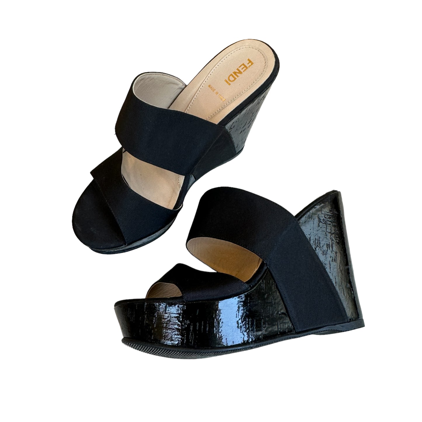 Black Platform Mules - 7.5