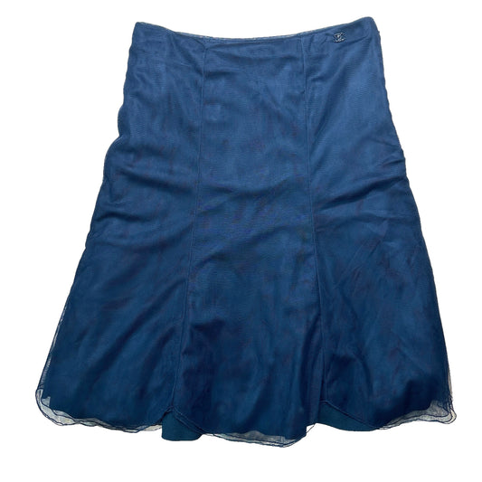Navy Tulle Midi Skirt - M