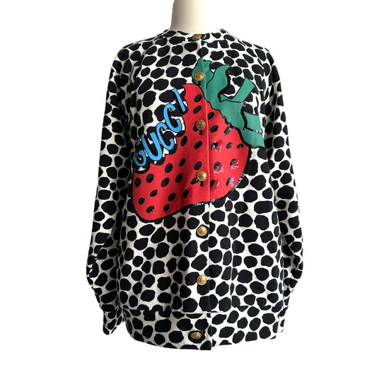 Black & Cream Printed Sweater - L