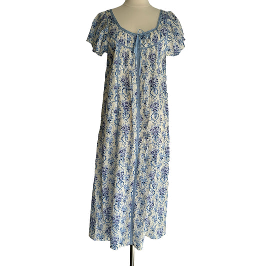 Blue & White Floral Dress - XS