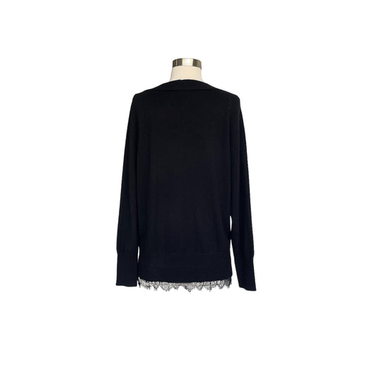 Cashmere and Lace Black Sweater - S