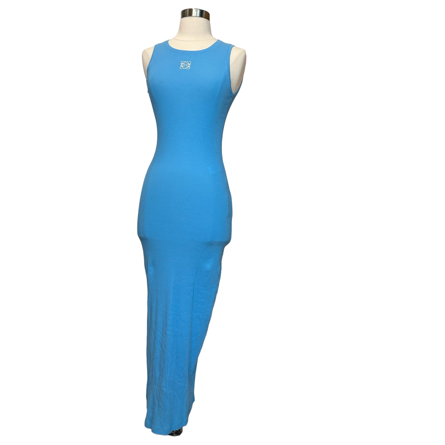 Blue Ribbed Anagram Dress - XS
