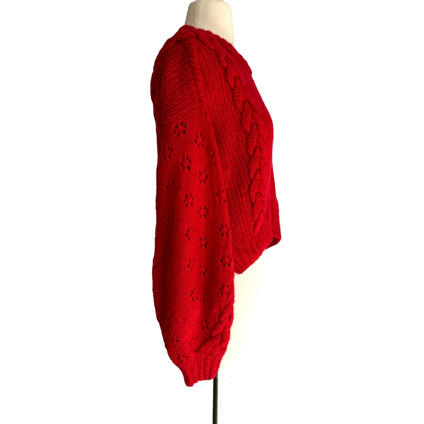 Red Asymmetrical Sweater - S